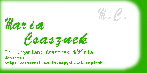 maria csasznek business card